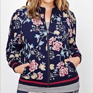 Love&Legend embroidered floral print bomber jacket
